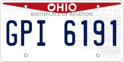 OH license plate GPI6191