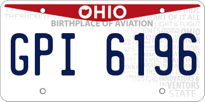 OH license plate GPI6196