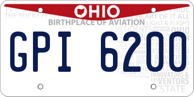 OH license plate GPI6200