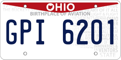 OH license plate GPI6201