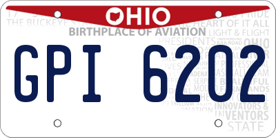 OH license plate GPI6202