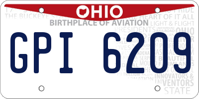 OH license plate GPI6209