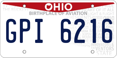 OH license plate GPI6216