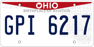 OH license plate GPI6217