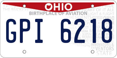 OH license plate GPI6218