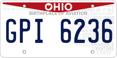 OH license plate GPI6236