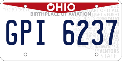 OH license plate GPI6237