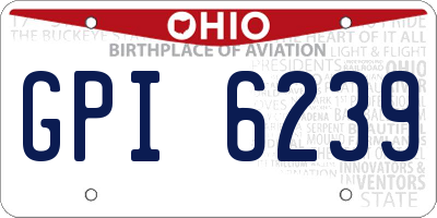 OH license plate GPI6239