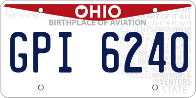 OH license plate GPI6240