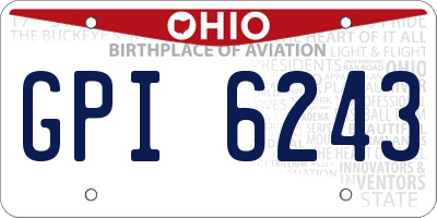 OH license plate GPI6243