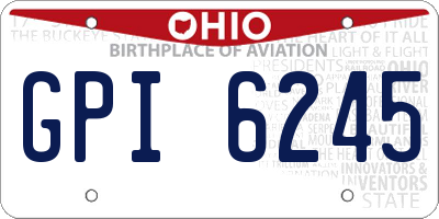 OH license plate GPI6245