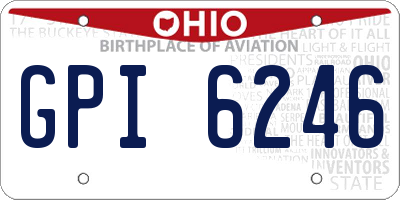 OH license plate GPI6246