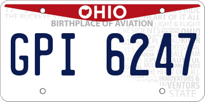 OH license plate GPI6247