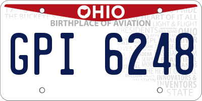 OH license plate GPI6248
