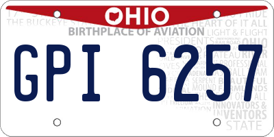 OH license plate GPI6257