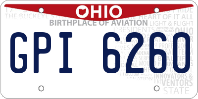 OH license plate GPI6260