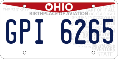 OH license plate GPI6265