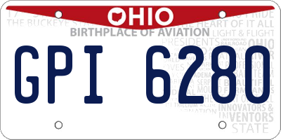 OH license plate GPI6280