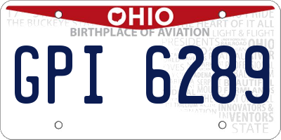 OH license plate GPI6289