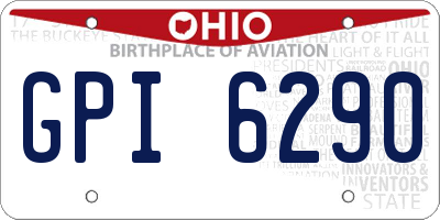OH license plate GPI6290