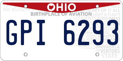 OH license plate GPI6293