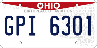 OH license plate GPI6301