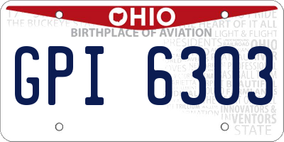 OH license plate GPI6303