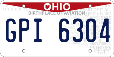 OH license plate GPI6304