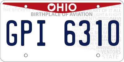 OH license plate GPI6310