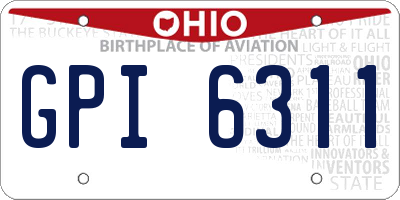 OH license plate GPI6311