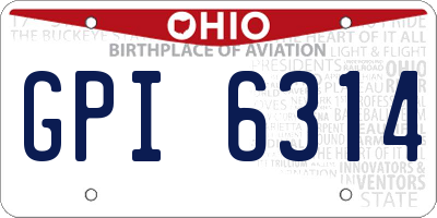 OH license plate GPI6314