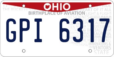 OH license plate GPI6317