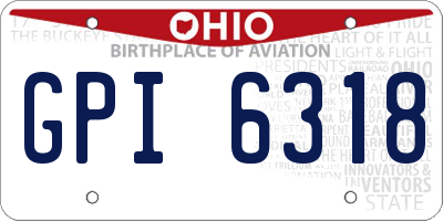 OH license plate GPI6318