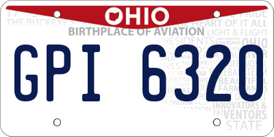OH license plate GPI6320