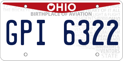 OH license plate GPI6322
