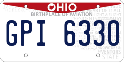 OH license plate GPI6330