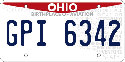 OH license plate GPI6342