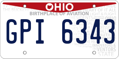 OH license plate GPI6343