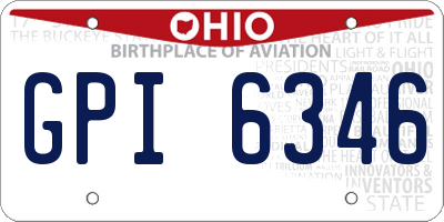 OH license plate GPI6346