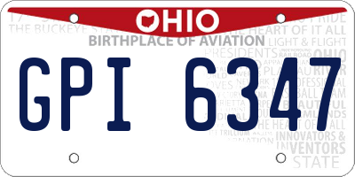 OH license plate GPI6347