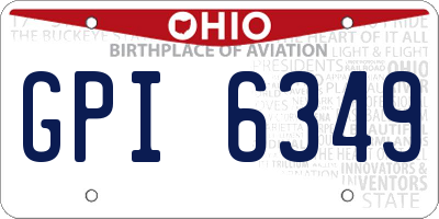 OH license plate GPI6349