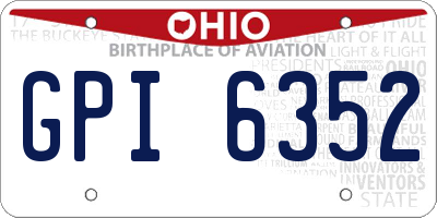 OH license plate GPI6352