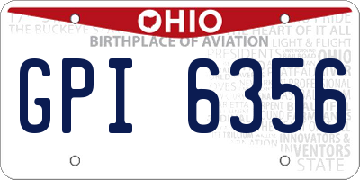 OH license plate GPI6356