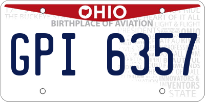 OH license plate GPI6357