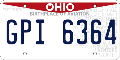OH license plate GPI6364