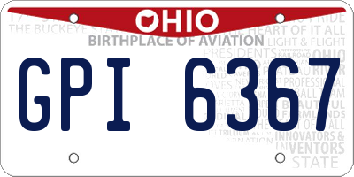 OH license plate GPI6367