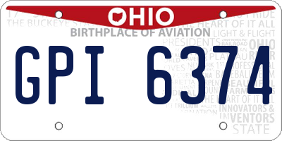 OH license plate GPI6374