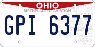 OH license plate GPI6377