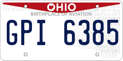 OH license plate GPI6385