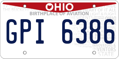OH license plate GPI6386
